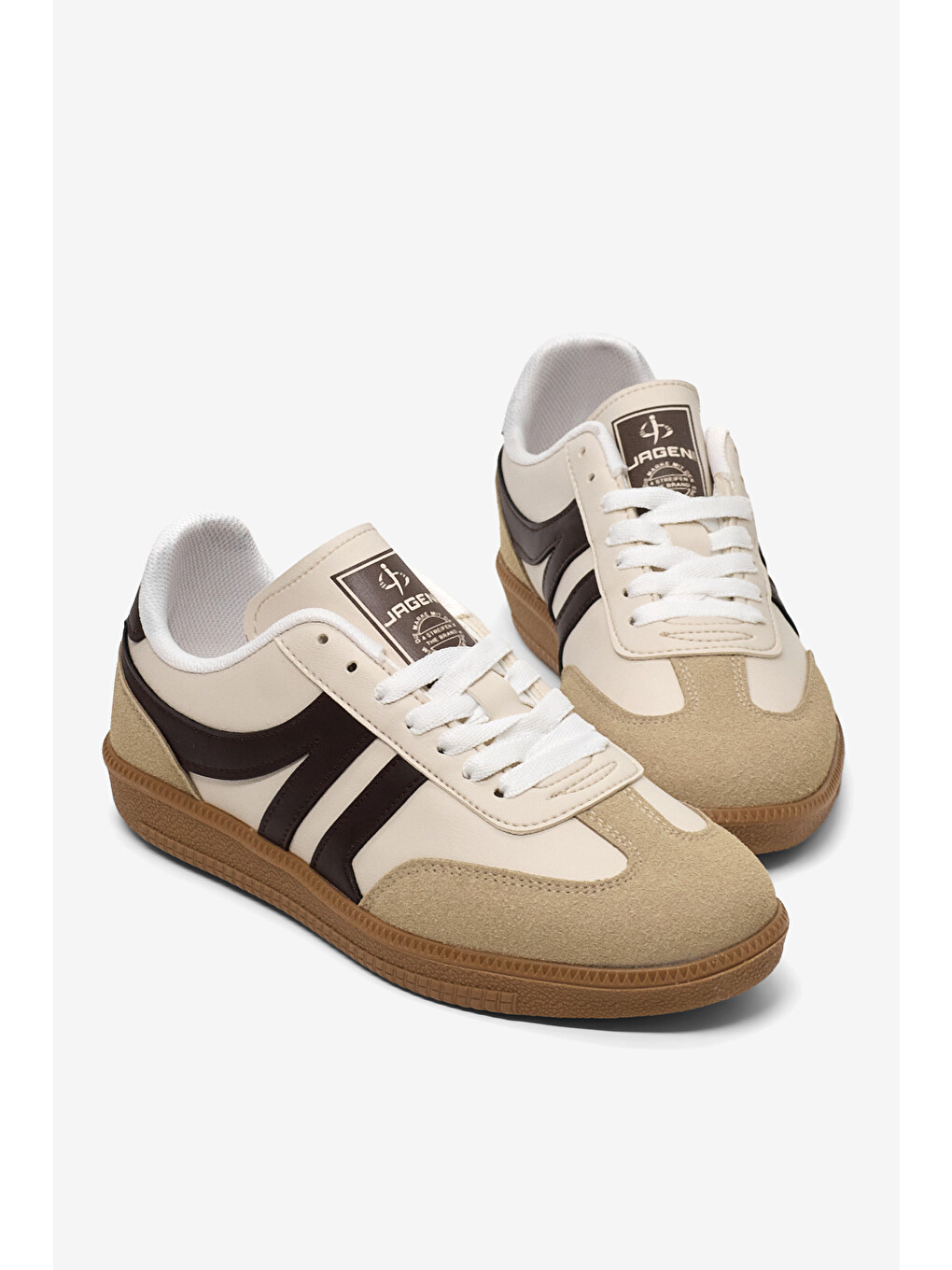 Kadın Bej Kahve Rahat Kalıp Nefes Alabilen Sneaker-3