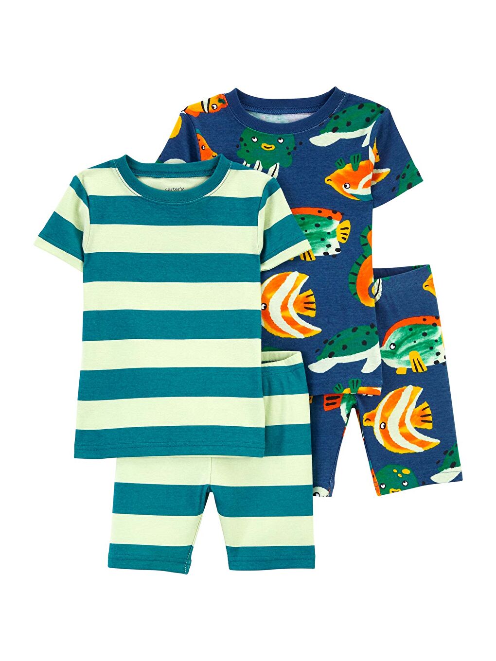 Mavi Erkek Bebek Pijama Set 4'lü Paket