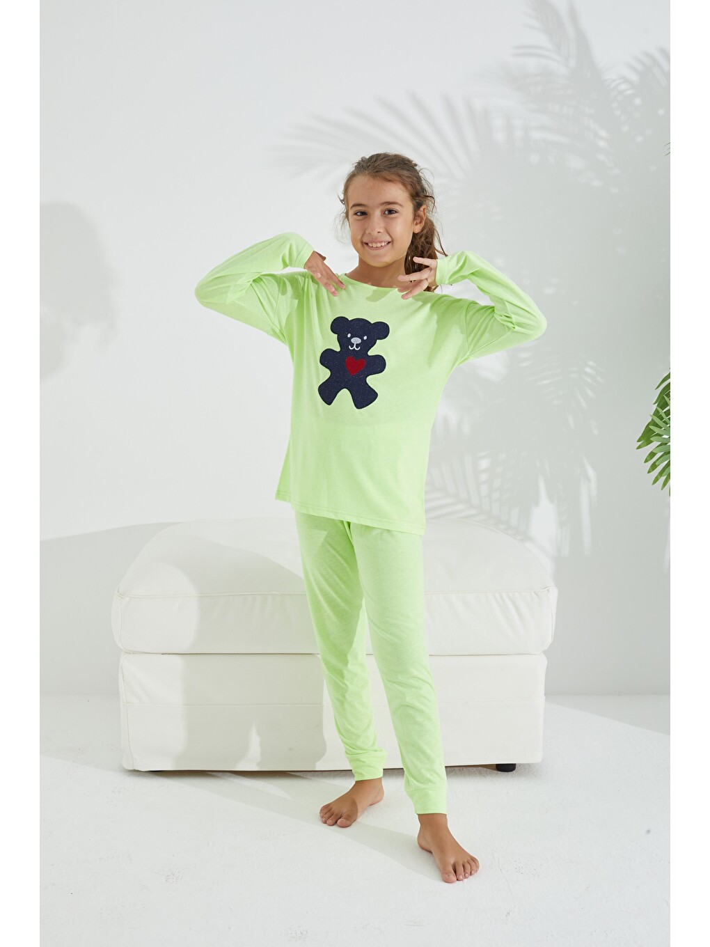 Karışık Pamuklu Elastanlı Örme Pijama Takım-1