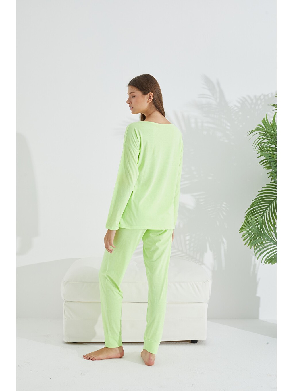 Karışık Pamuklu Elastanlı Örme Pijama Takım-3