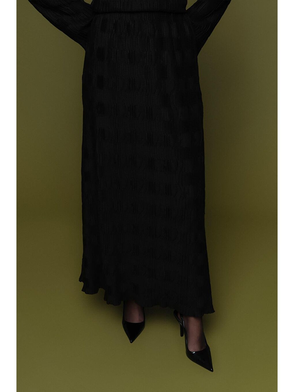 Jakarlı Örme Takım Siyah-4