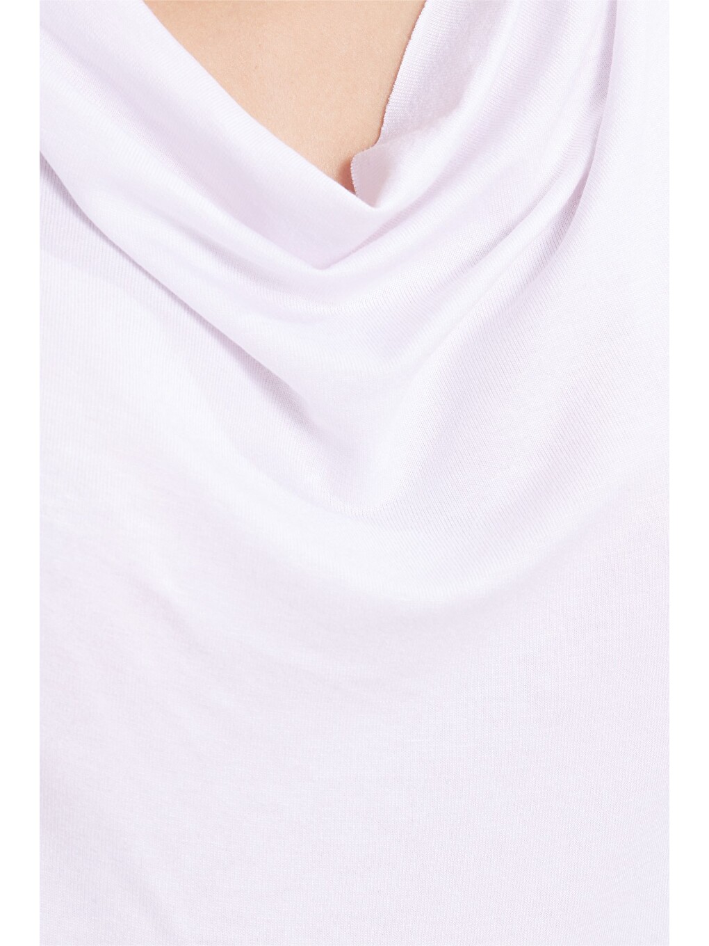 Kadın Oversize Geniş Kesim Kolsuz Degaje Yaka Beyaz Atlet-5