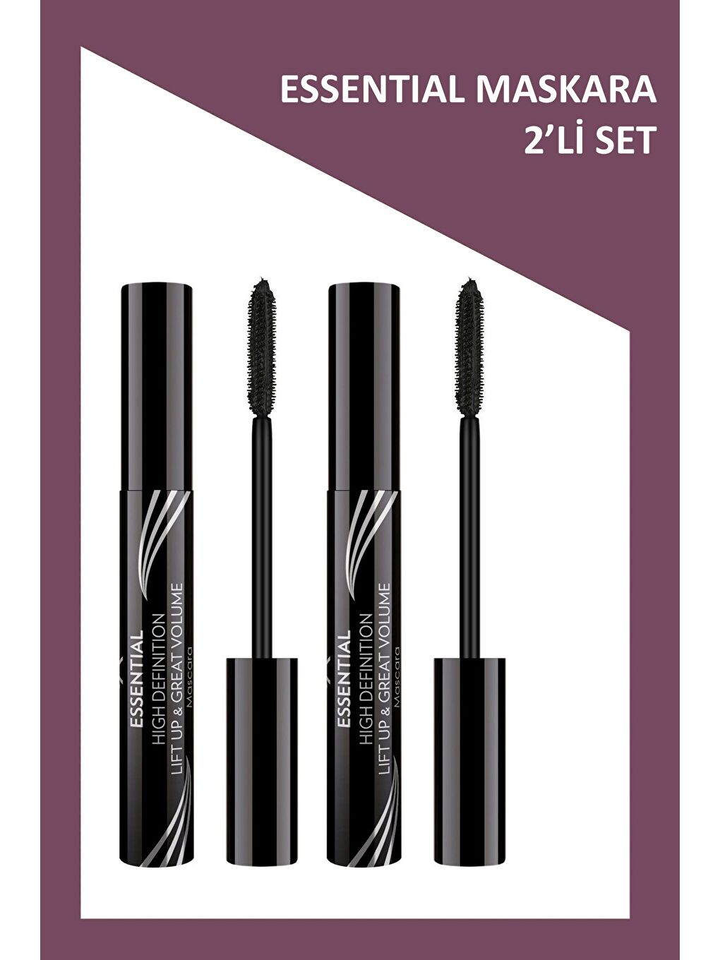 Essential High Definition & Lift Up&great Volume Mascara Black - Hacim Veren Maskara 2'li Set