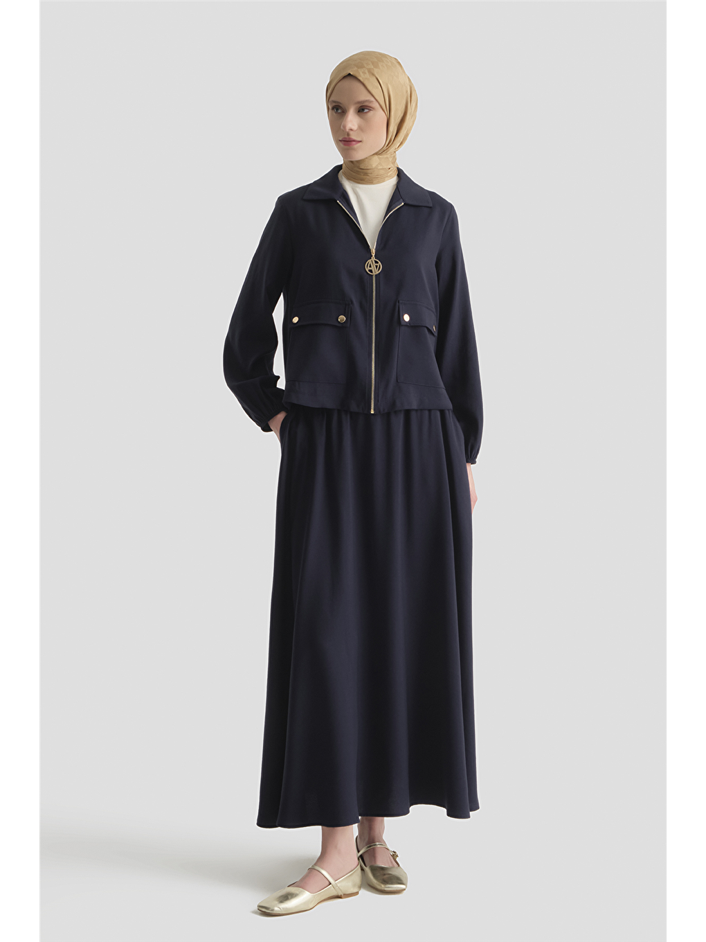 Basic Ceketli Takım Lacivert-1