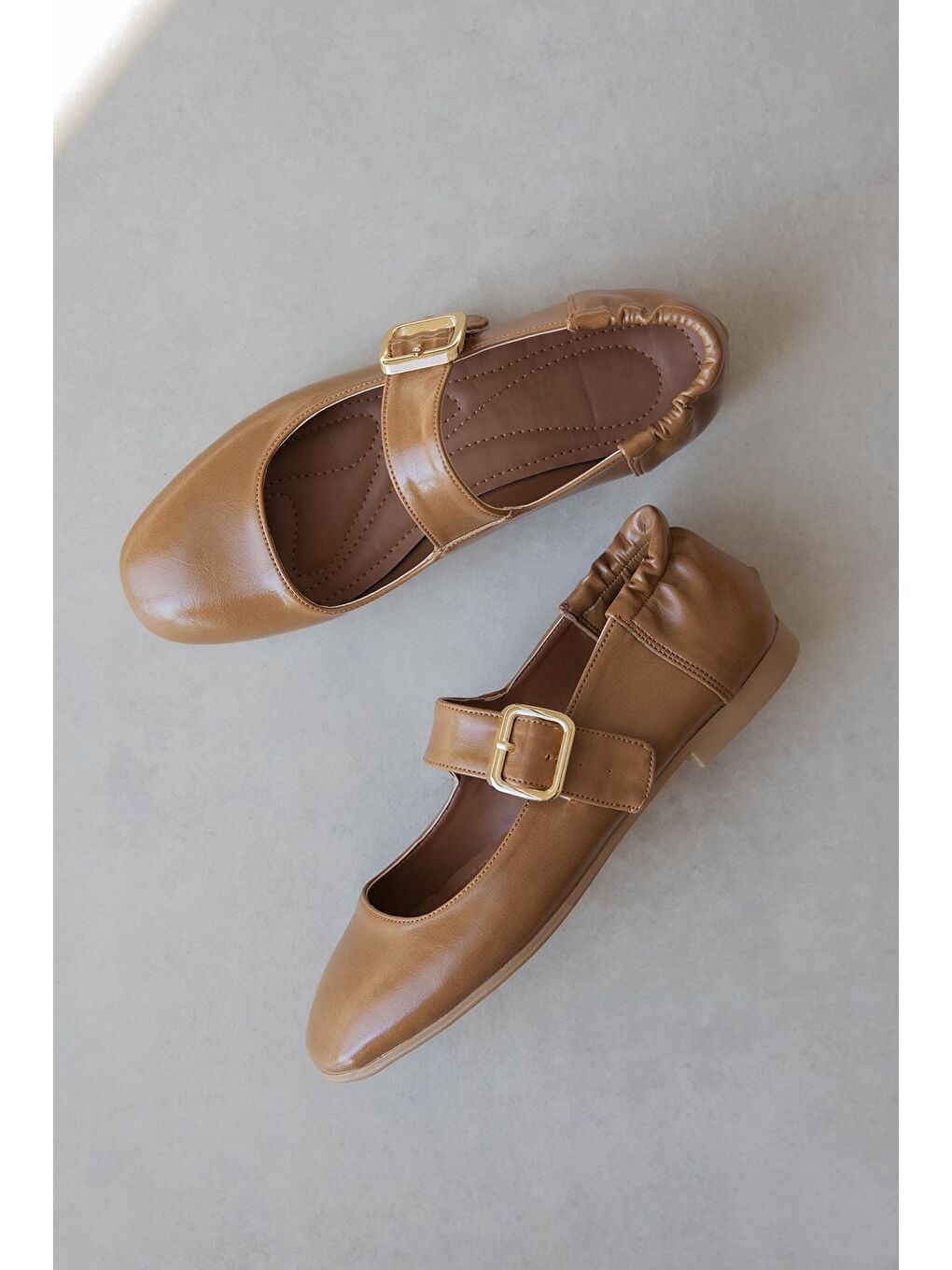 Kahverengi Winny Kadın Toka Detay Deri Babet Taba