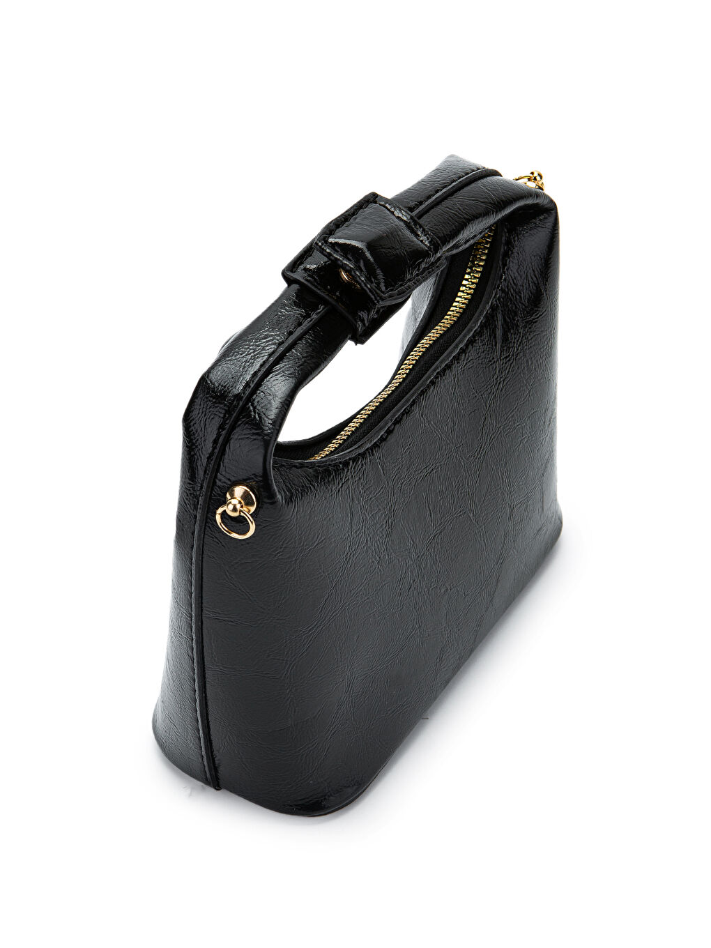 Zincir Askılı Rugan Suni Deri Kadın Çapraz Çanta Ivy Siyah-1