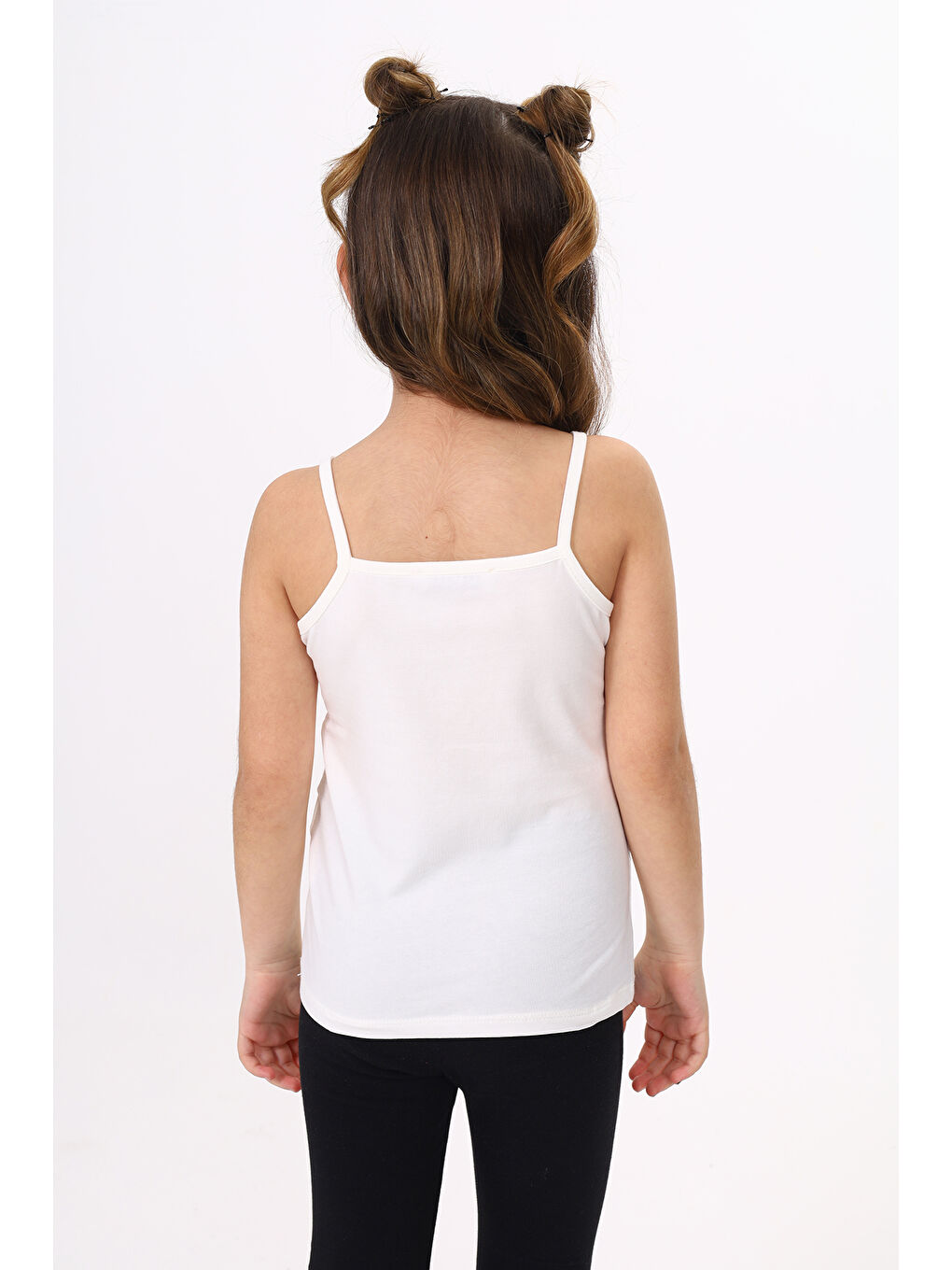 Ekru Kız Çocuk Deniz Kızı Baskılı Pul İşlemeli Atlet-3