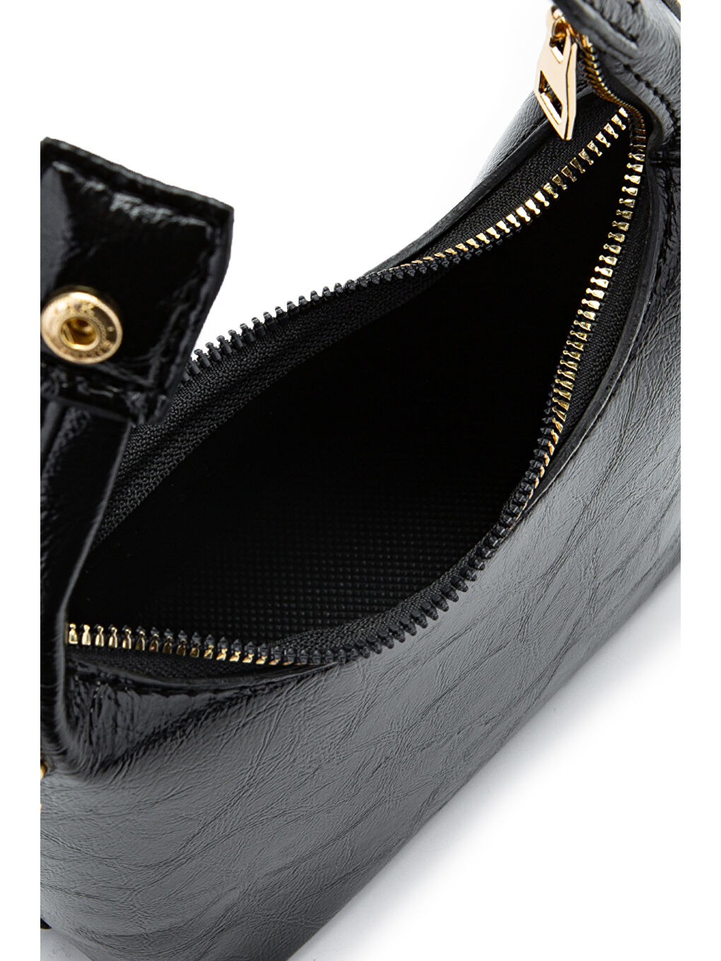 Zincir Askılı Rugan Suni Deri Kadın Çapraz Çanta Ivy Siyah-4