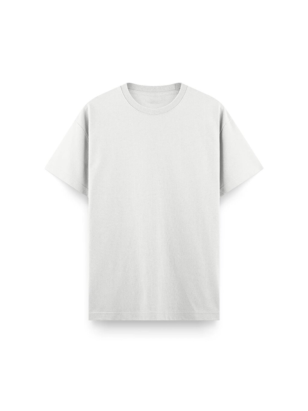 Beyaz Unisex "ı'm Ok" Baskılı Oversize Pamuklu Tişört - Özel Tasarım Patch Detaylı-1