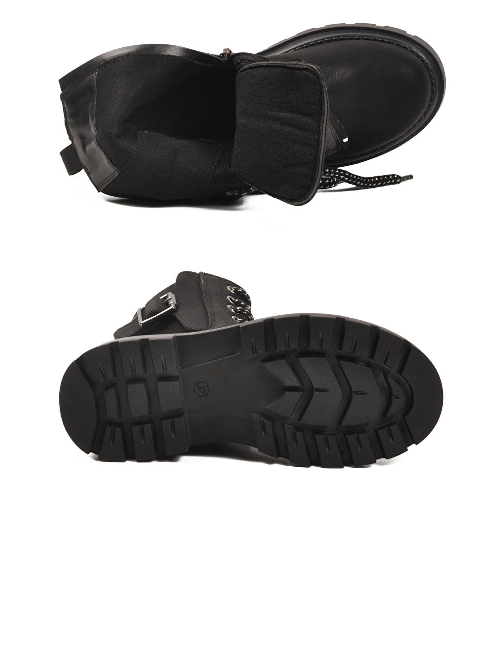 Siyah İçi Polarlı Kaymaz Kız Çocuk Bot Aleda F-4