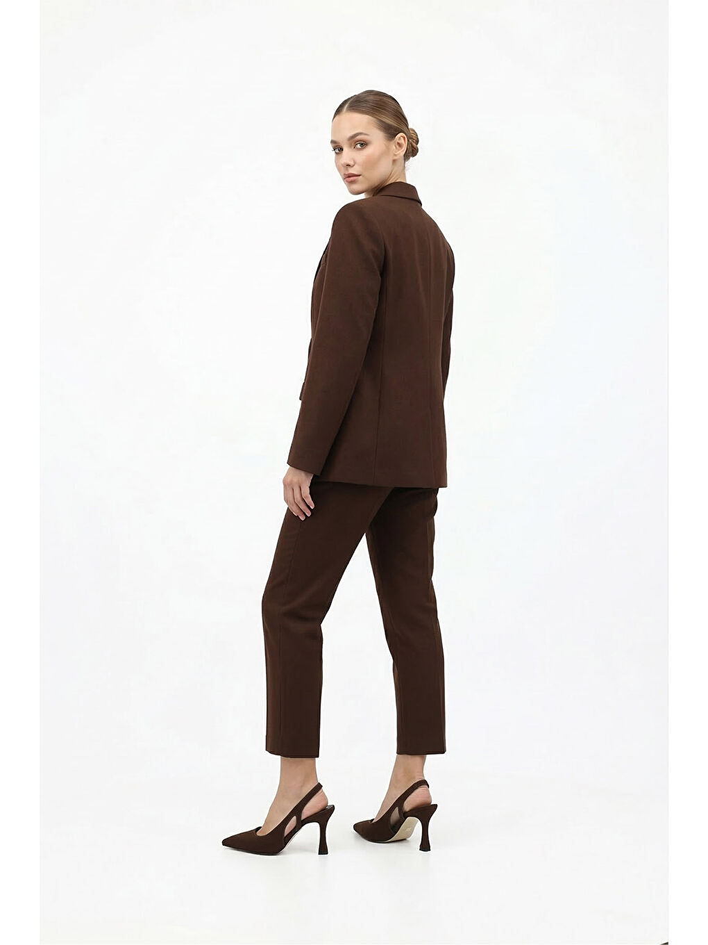 Kahverengi Kadın KAHVERENGİ İnce Topuklu Arkası Açık Ayakkabı-2