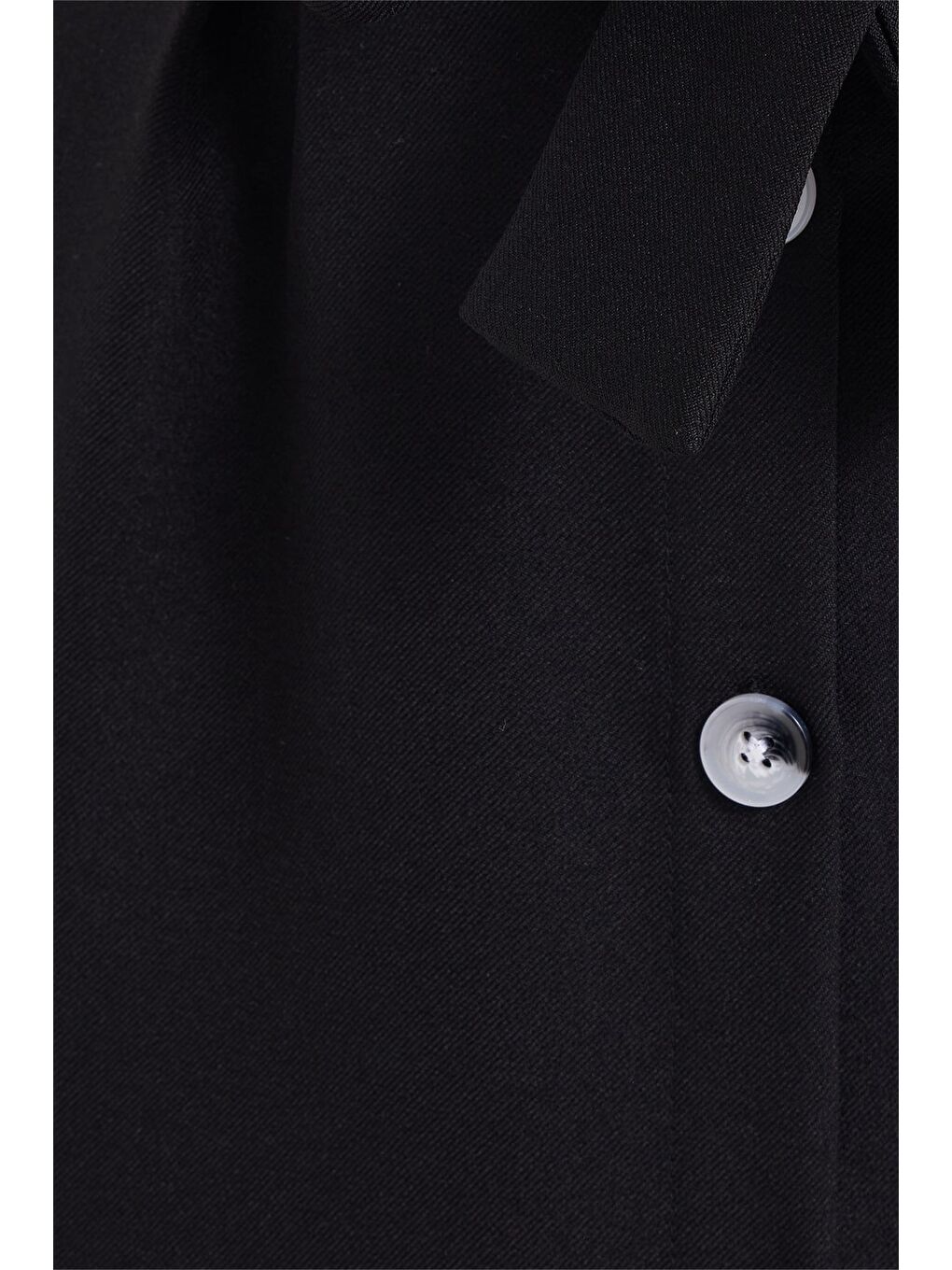 Kadın Slim Fit Dar Kesim Pileli Pamuklu Ön Düğme Kapamalı Kuşaklı Yırtmaçlı Siyah Etek-3