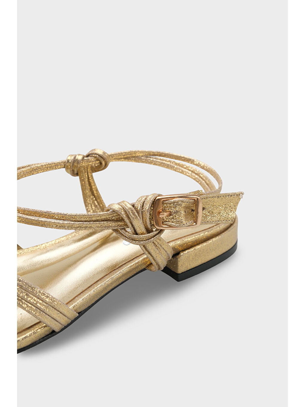 Sarı Gwynne Gladyatör Kısa Topuklu Kadın Babet-4