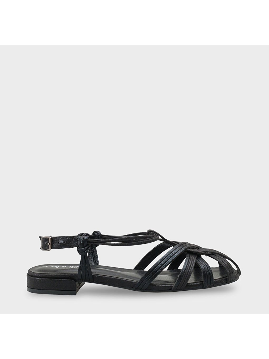 Siyah Gwynne Gladyatör Kısa Topuklu Kadın Babet