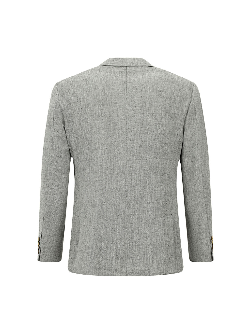 Gri Regular Fit Keten Karışımlı Kruvaze Takım Elbise-2