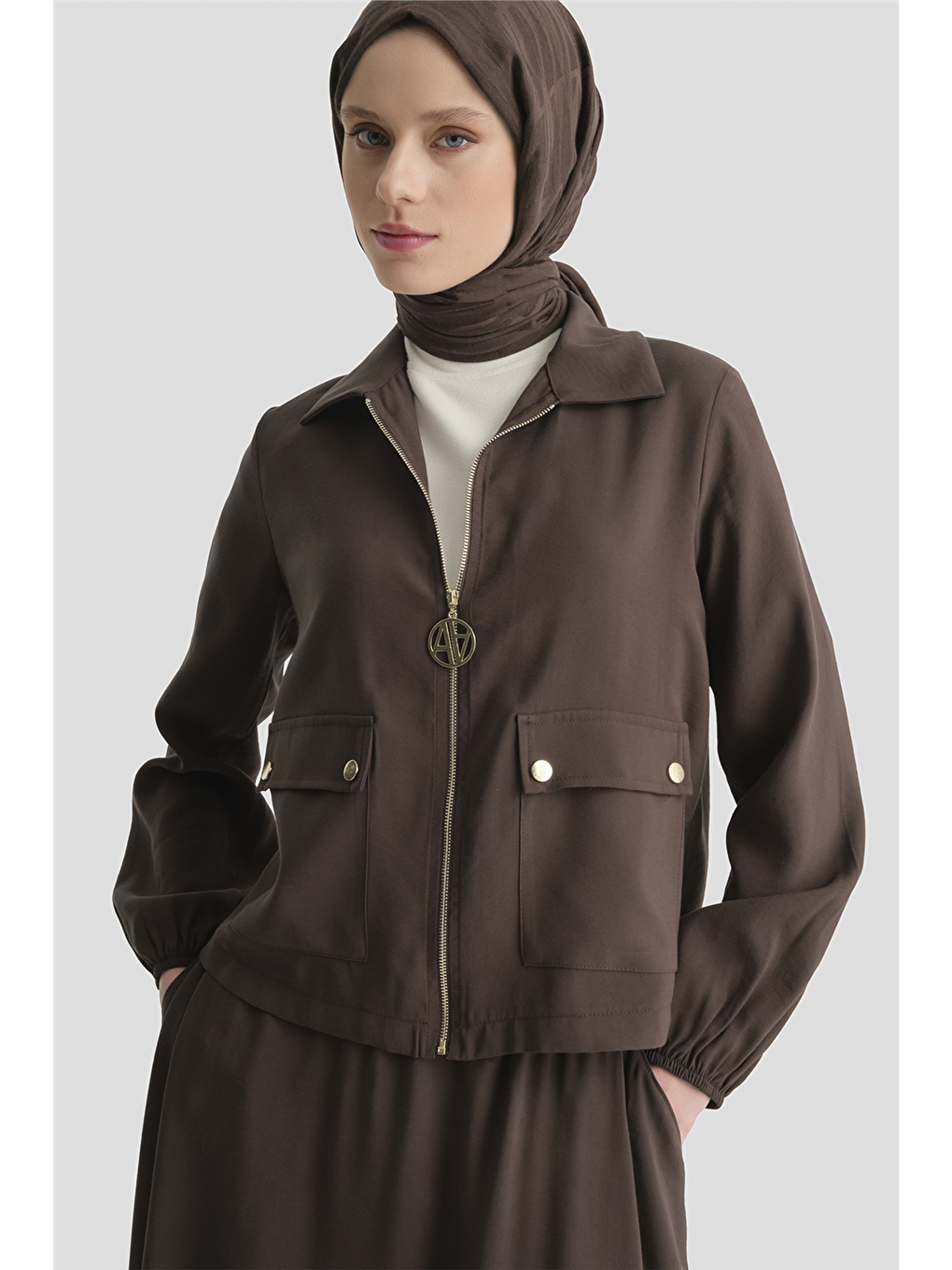 Kahverengi Basic Ceketli Takım Kahve