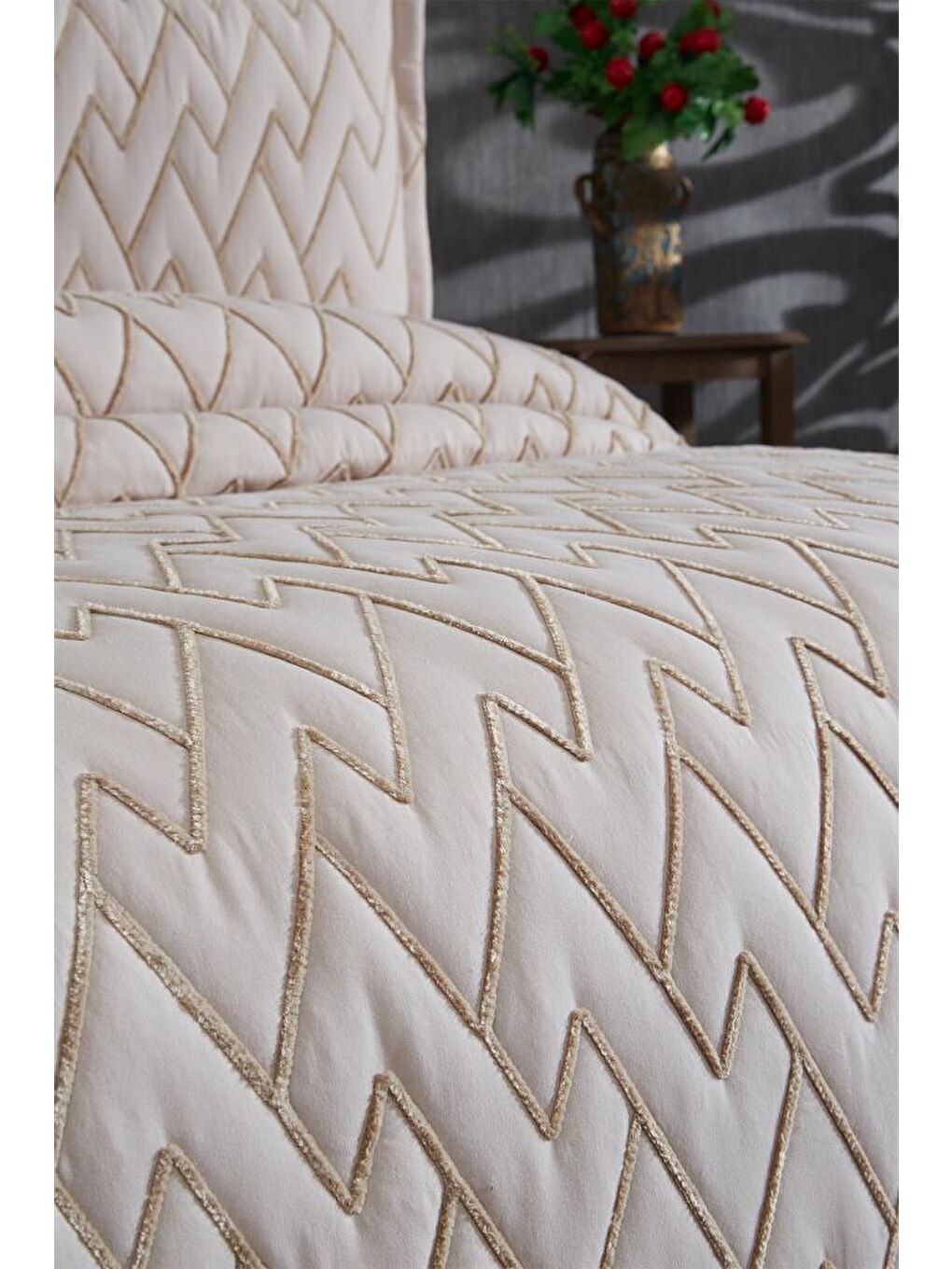 Maria Kapitoneli Çift Kişilik Yatak Örtüsü 230x240 Bej-1