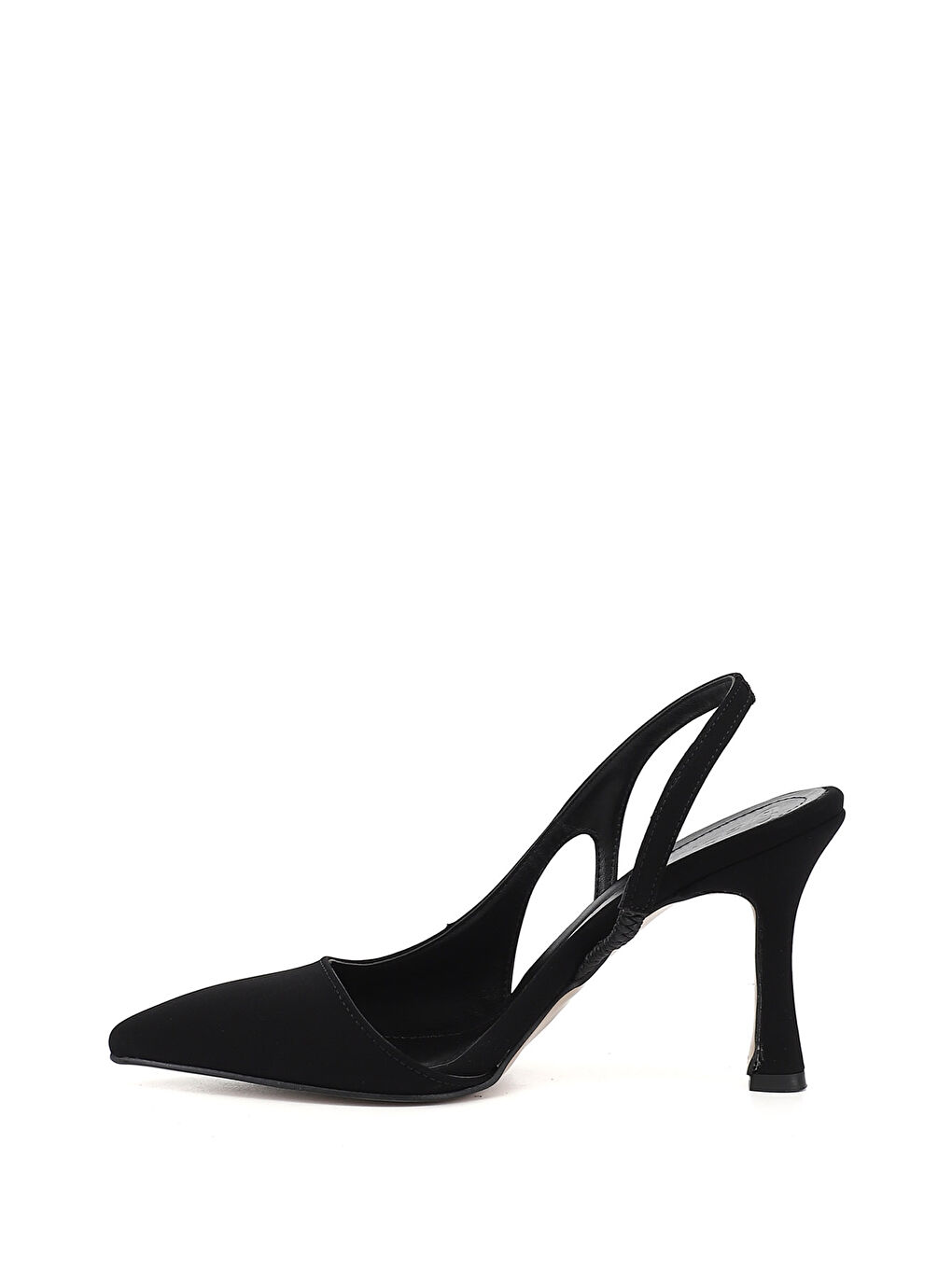 Siyah Kadın SİYAH İnce Topuklu Arkası Açık Ayakkabı-4