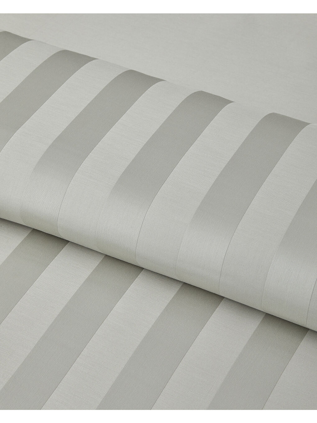 Deluxe Çizgili Pamuk Saten Çift Kişilik Nevresim Takımı 200x220 cm Açık Yeşil-2