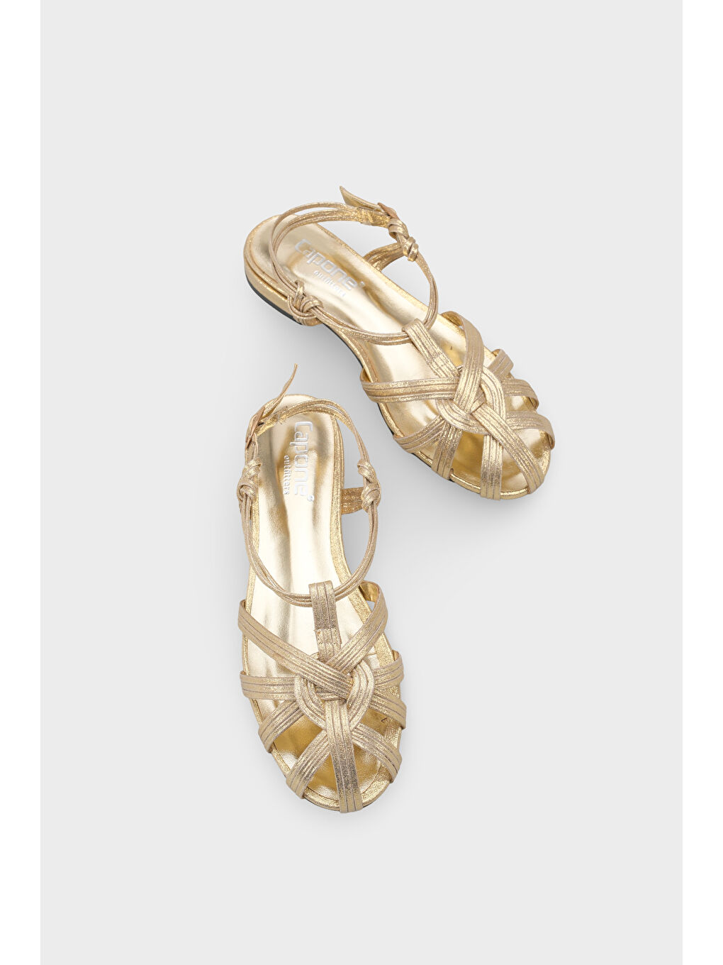 Sarı Gwynne Gladyatör Kısa Topuklu Kadın Babet-5