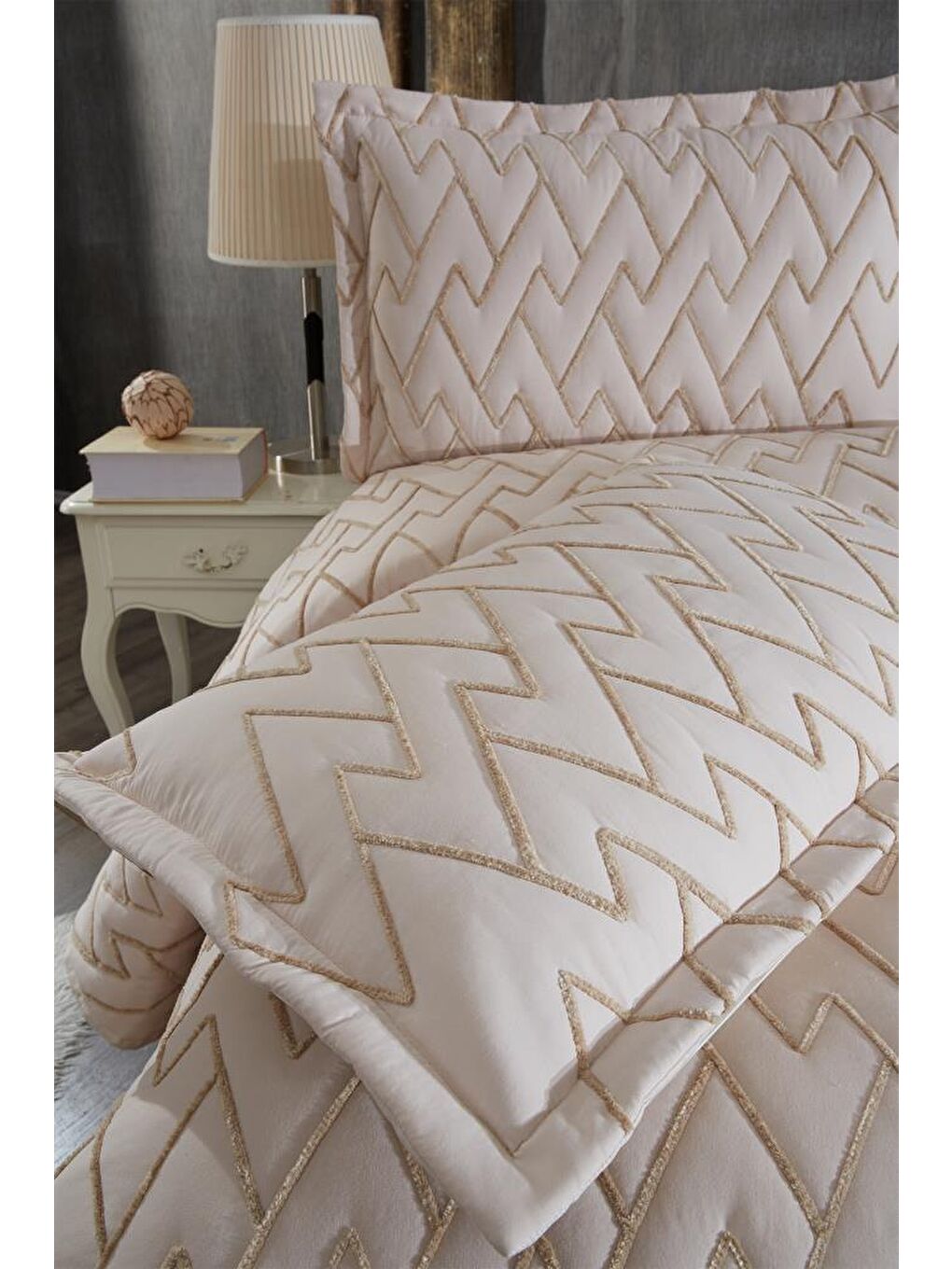 Maria Kapitoneli Çift Kişilik Yatak Örtüsü 230x240 Bej-3