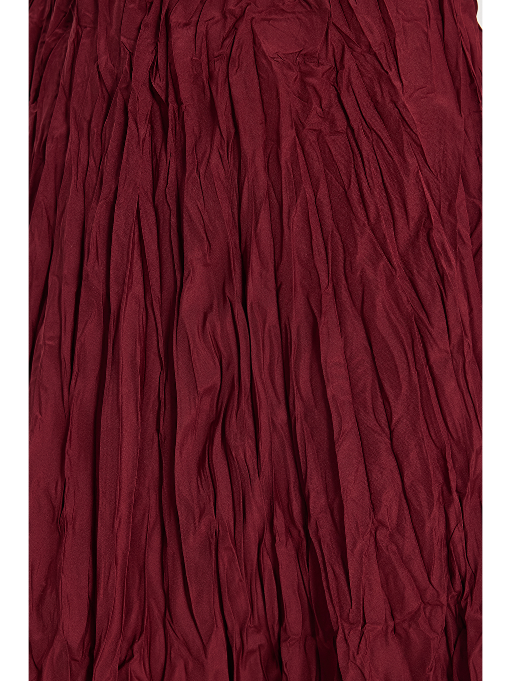 Kadın Rahat Kesim Beli Lastikli Midi Boy Bordo Bürümcük Etek-4