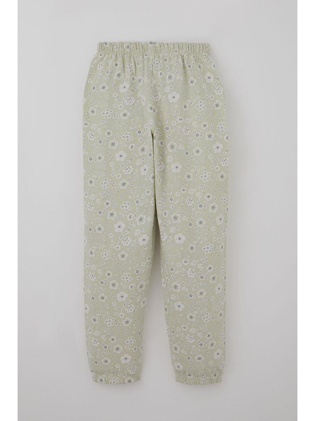 Turkuaz Kız Çocuk Pijama Takımı Çiçek Desenli Su Yeşili (4-8 Yaş)-6