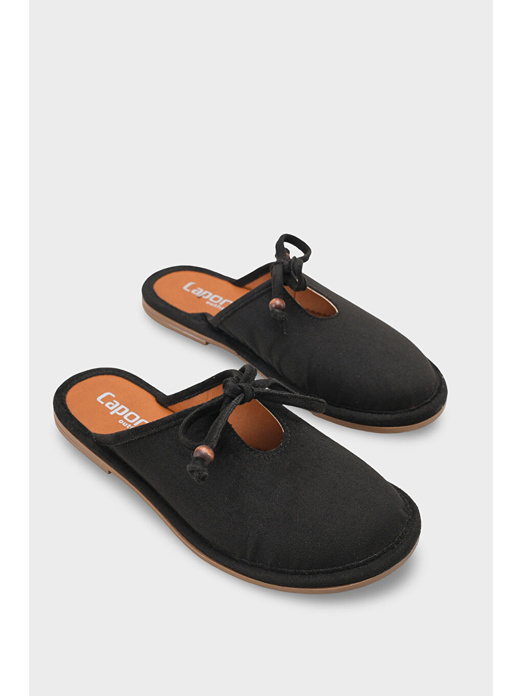 Siyah Fae Kenarı Sargılı Burnu Kapalı Kadın Terlik-1