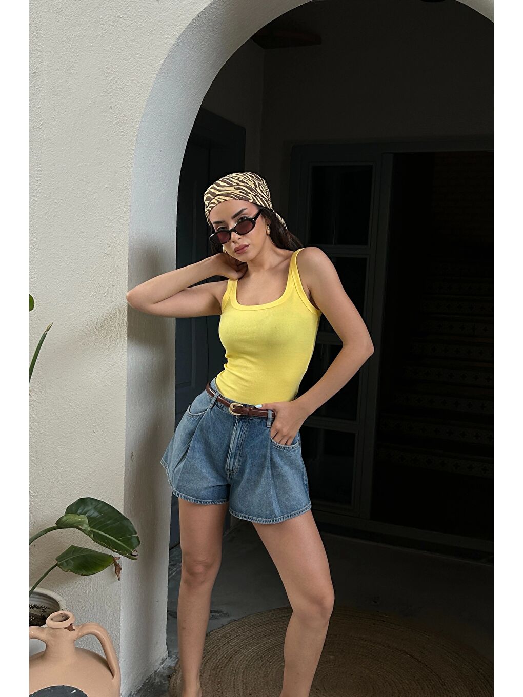 Kadın Sarı Basic Atlet 1017-0162-1