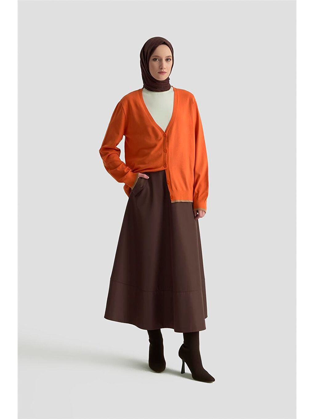 Turuncu Hırka 24Kd2402 Oranj-2