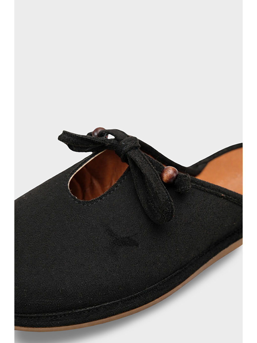 Siyah Fae Kenarı Sargılı Burnu Kapalı Kadın Terlik-2