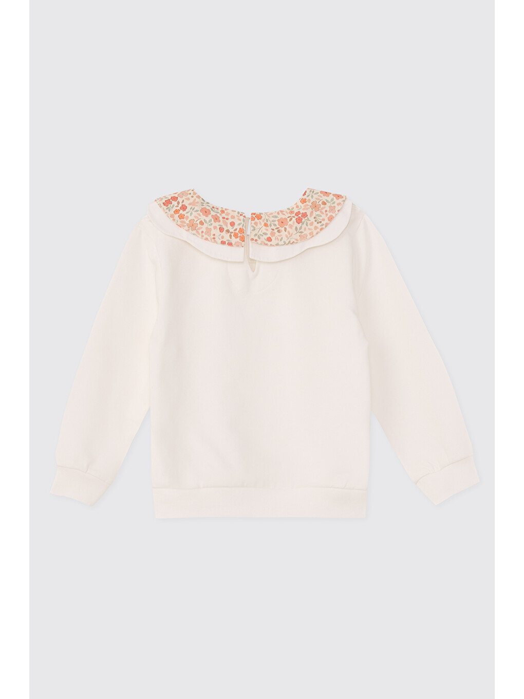 Kız Bebek Yakalı Desenli Ekru Sweatshirt-1