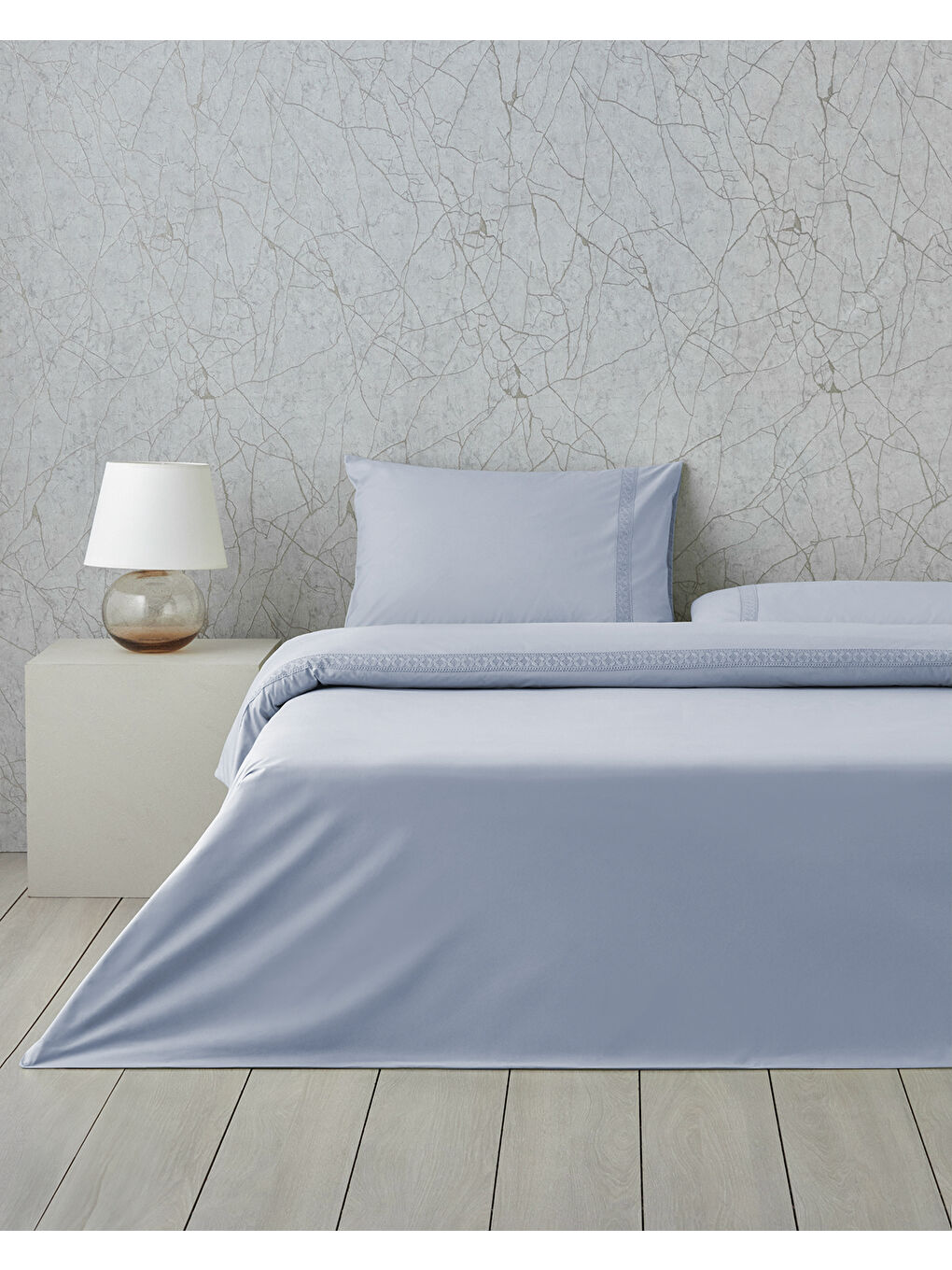 Lace Elegance Kopanakili Perkal King Size Nevresim Takımı 240x220 cm Lila