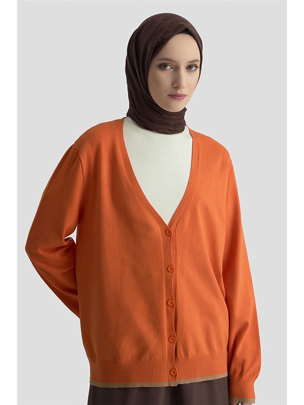 Turuncu Hırka 24Kd2402 Oranj-3