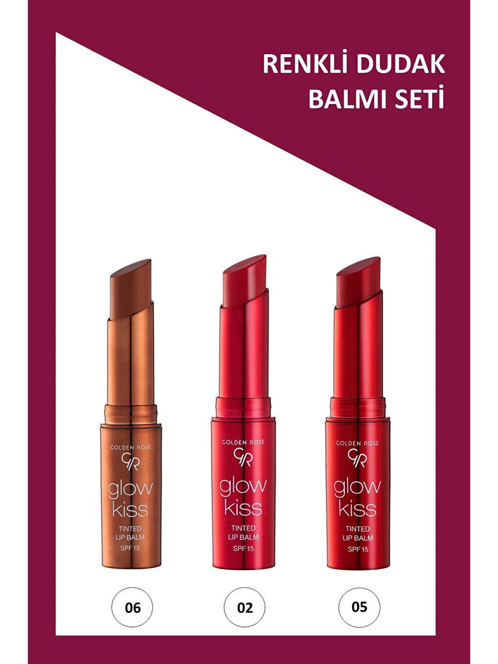 Glow Kiss No: 06 - No: 02- No: 05 Renkli Dudak Nemlendirici Seti