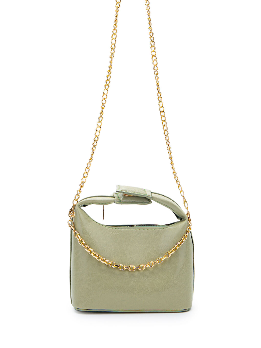 Zincir Askılı Rugan Suni Deri Kadın Çapraz Çanta Ivy Mint Yeşil-2