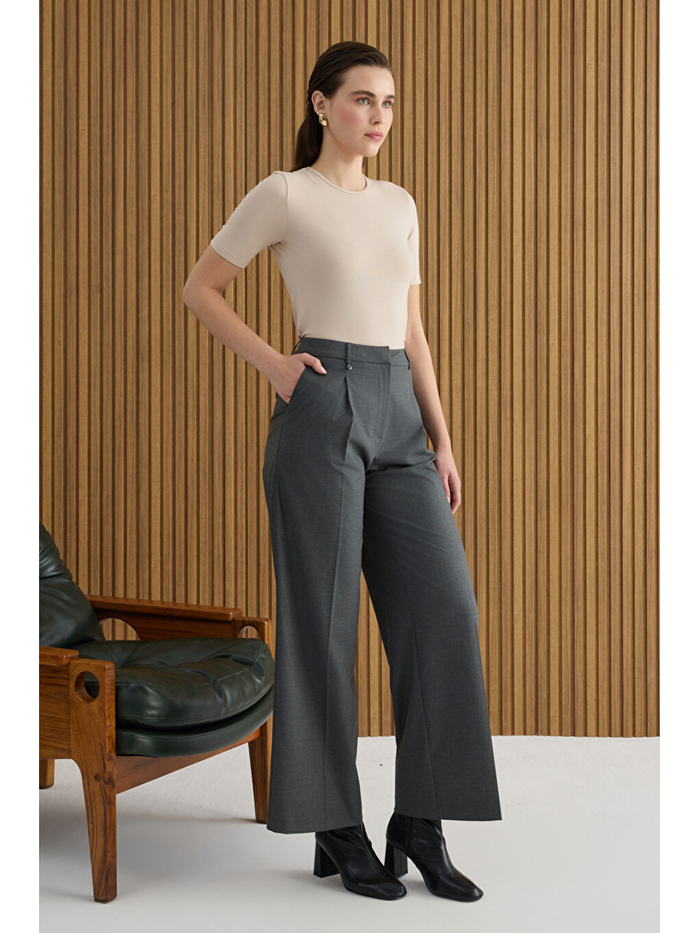 Antrasit Dokuma Pantolon-2