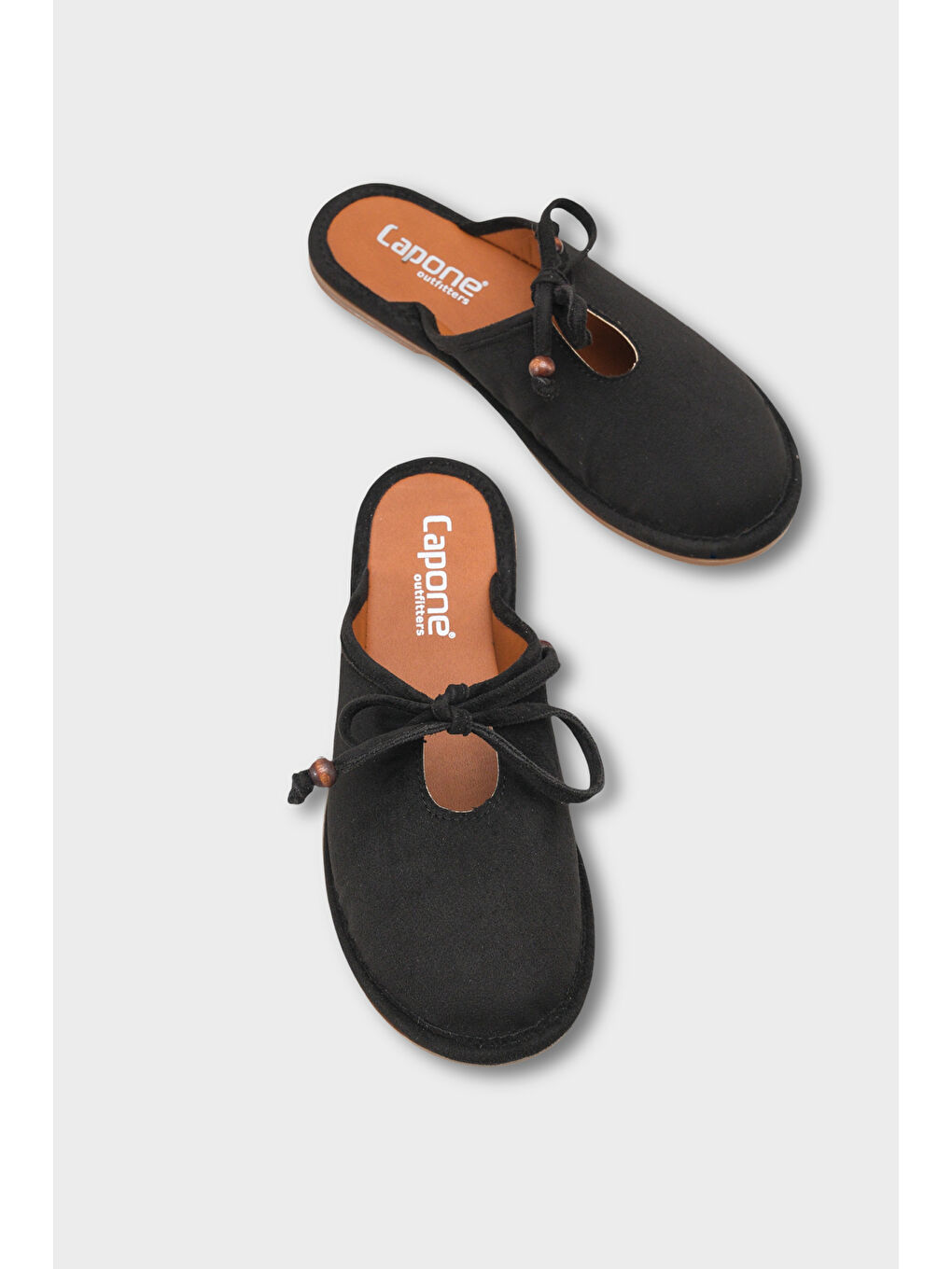 Siyah Fae Kenarı Sargılı Burnu Kapalı Kadın Terlik-5