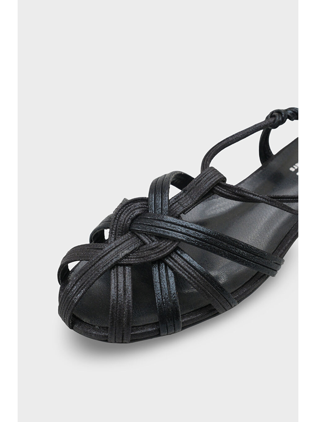 Siyah Gwynne Gladyatör Kısa Topuklu Kadın Babet-2