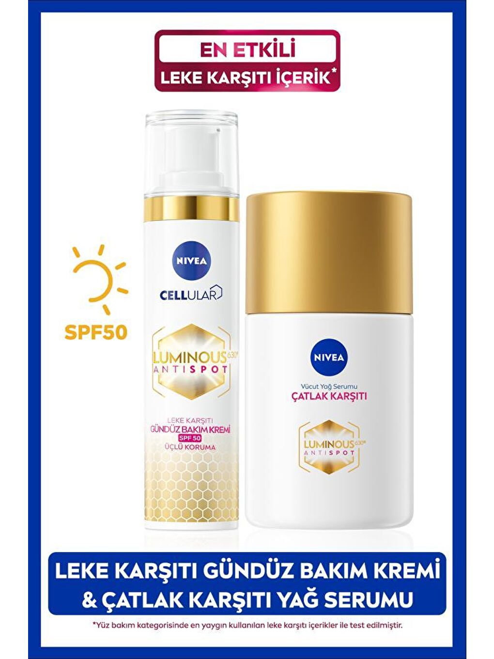 NIVEA Luminous630 Leke Karşıtı Gündüz Yüz Kremi 40ml, Luminous630 Çatlak Karşıtı Vücut Yağ Serumu 100ml