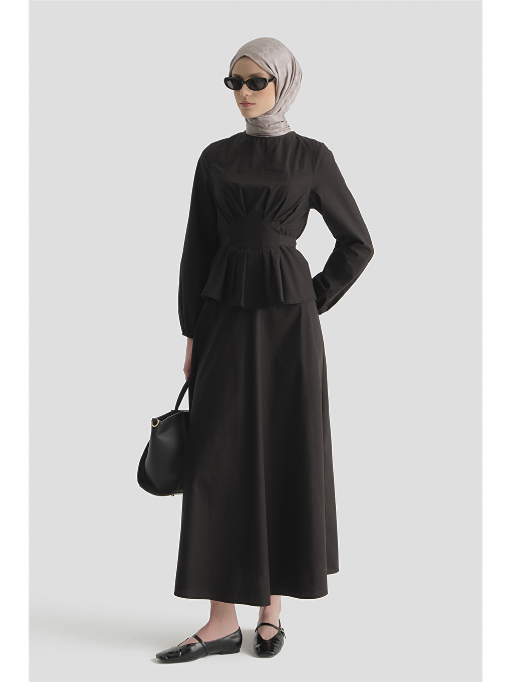 Bağlama Detaylı Takım Siyah-1