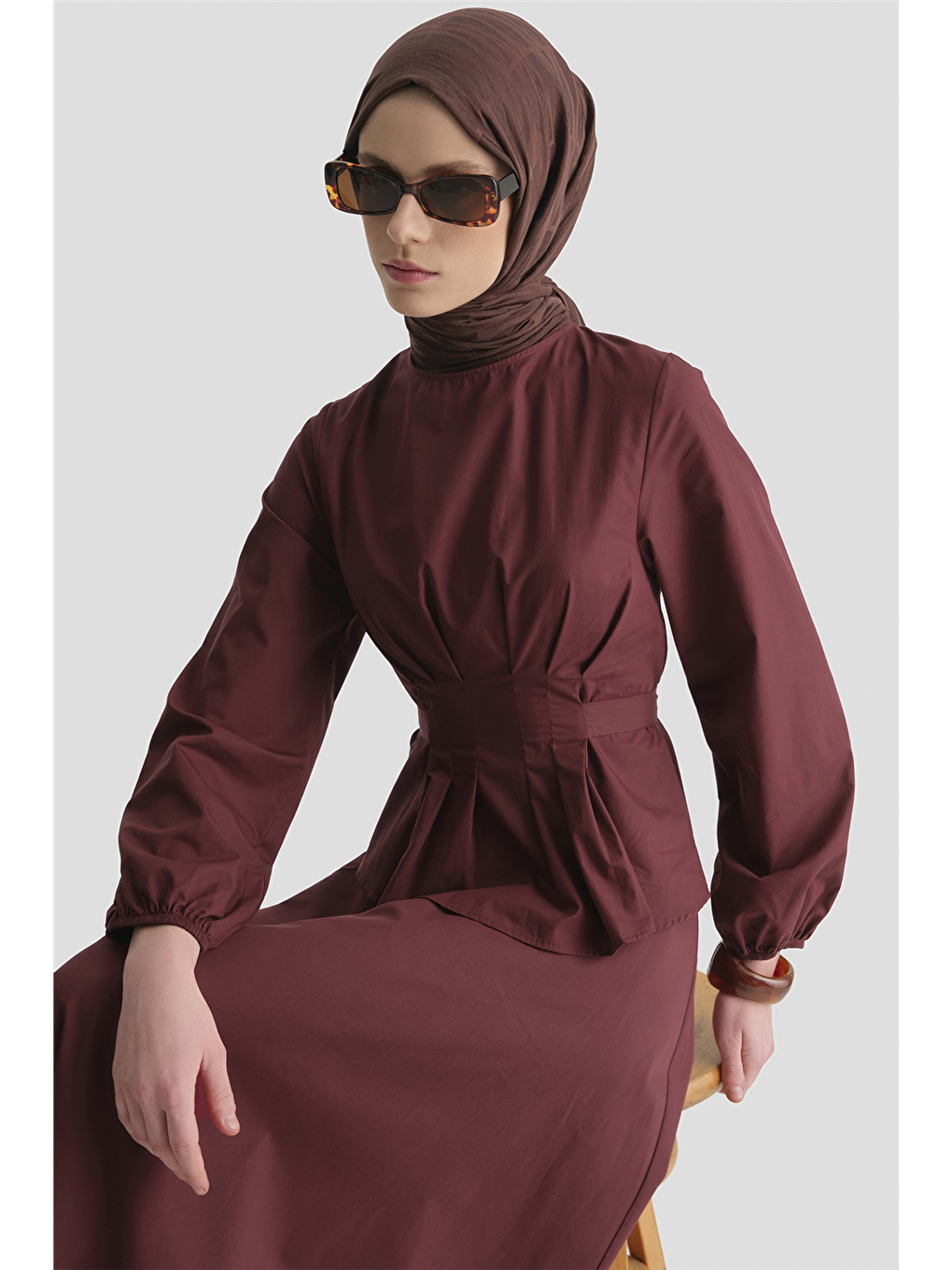 Bağlama Detaylı Takım Bordo