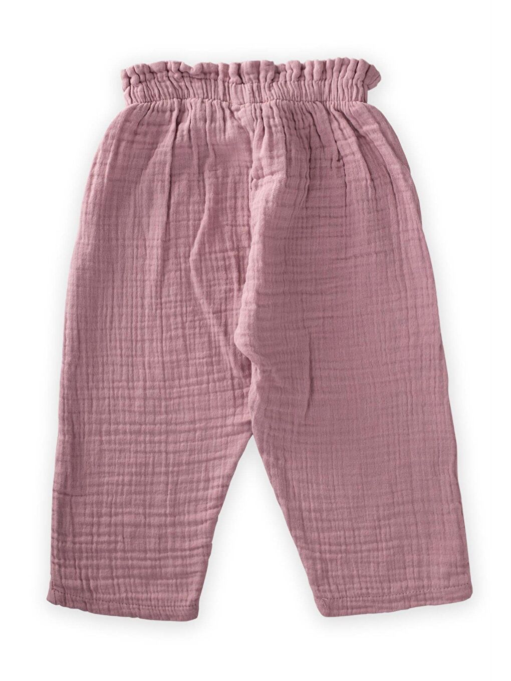 Mor Kız Çocuk Fırfır Müslin Pantolon-1