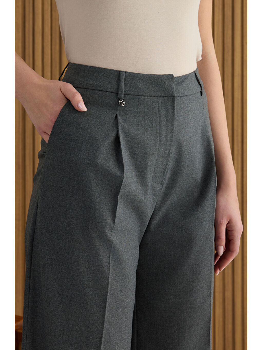 Antrasit Dokuma Pantolon-5