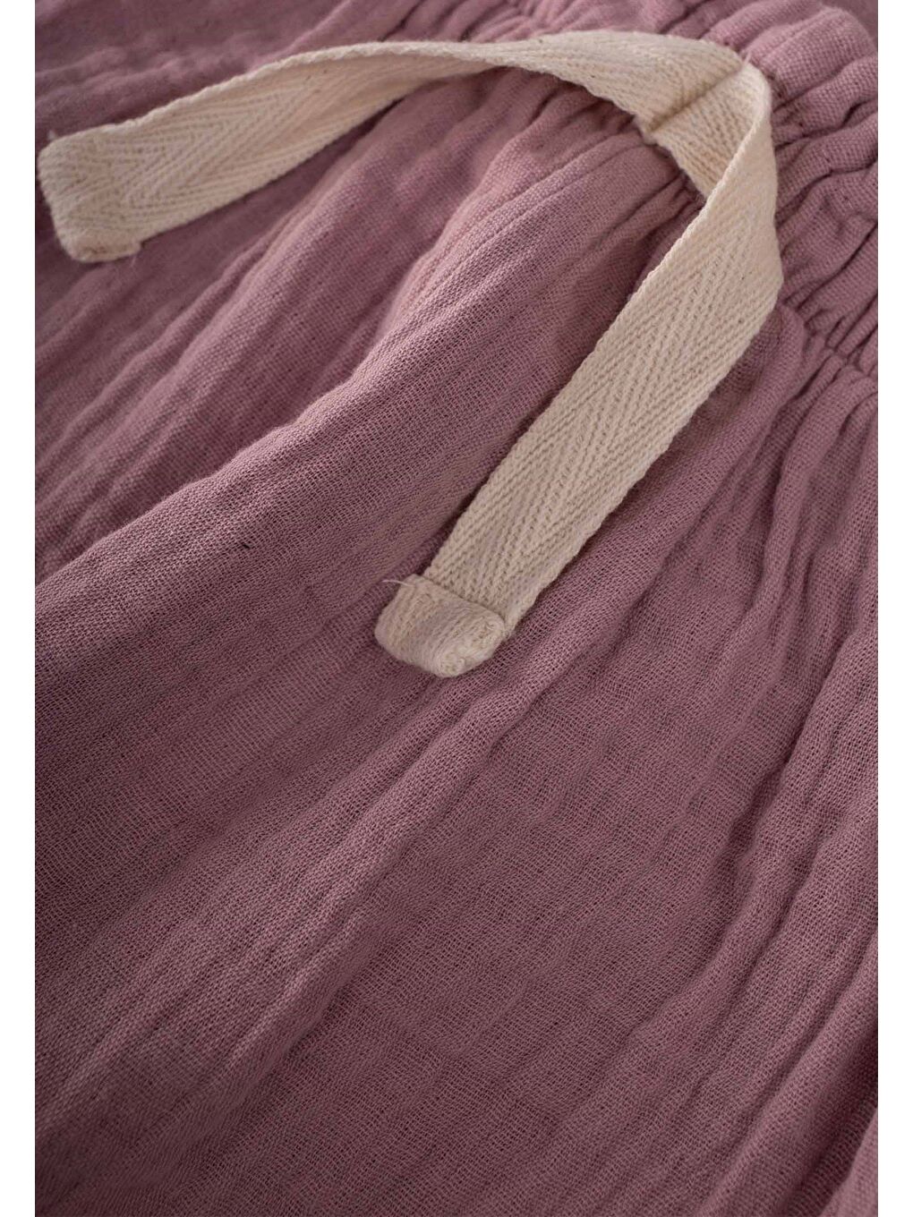 Mor Kız Çocuk Fırfır Müslin Pantolon-2