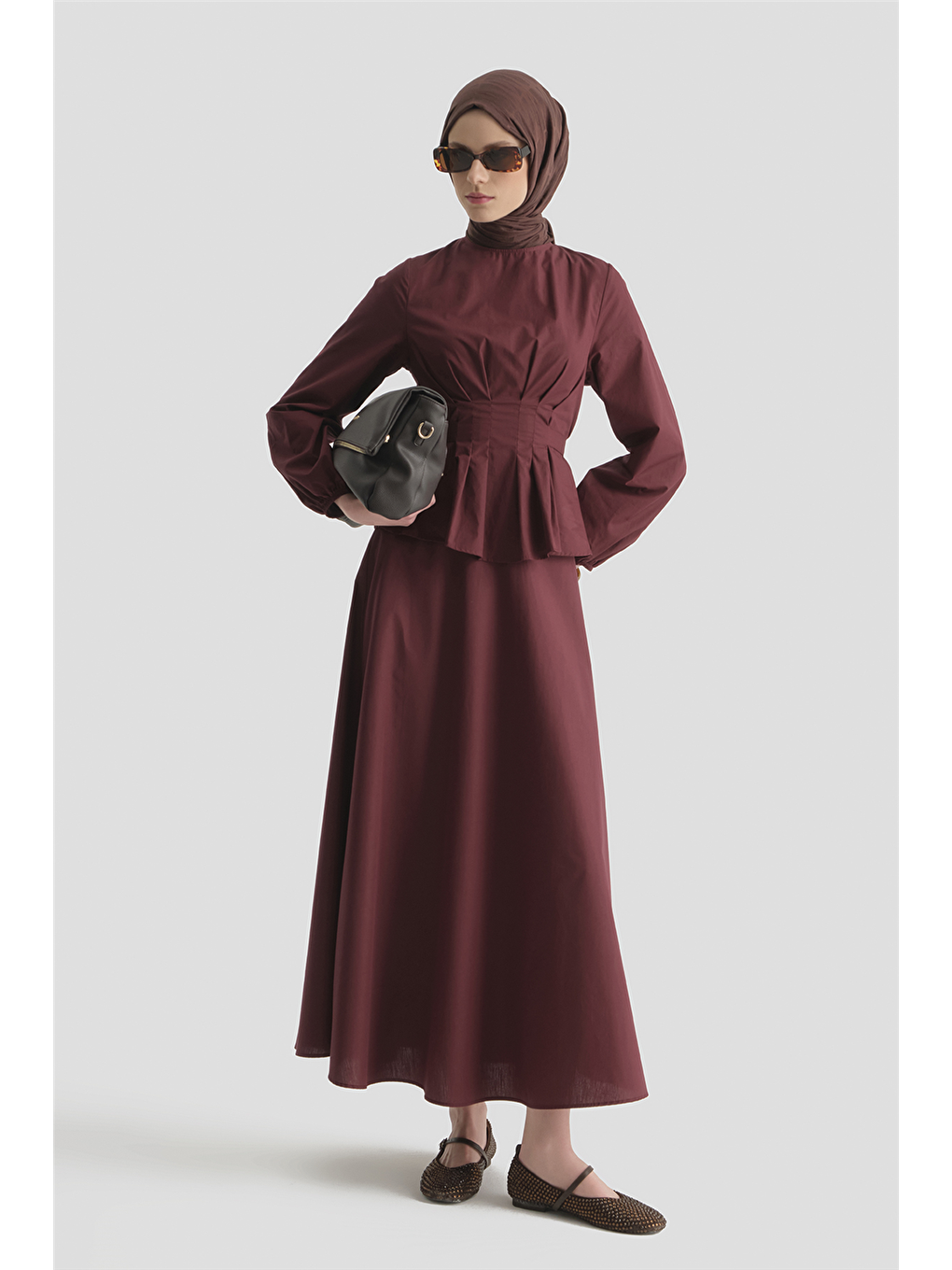 Bağlama Detaylı Takım Bordo-1