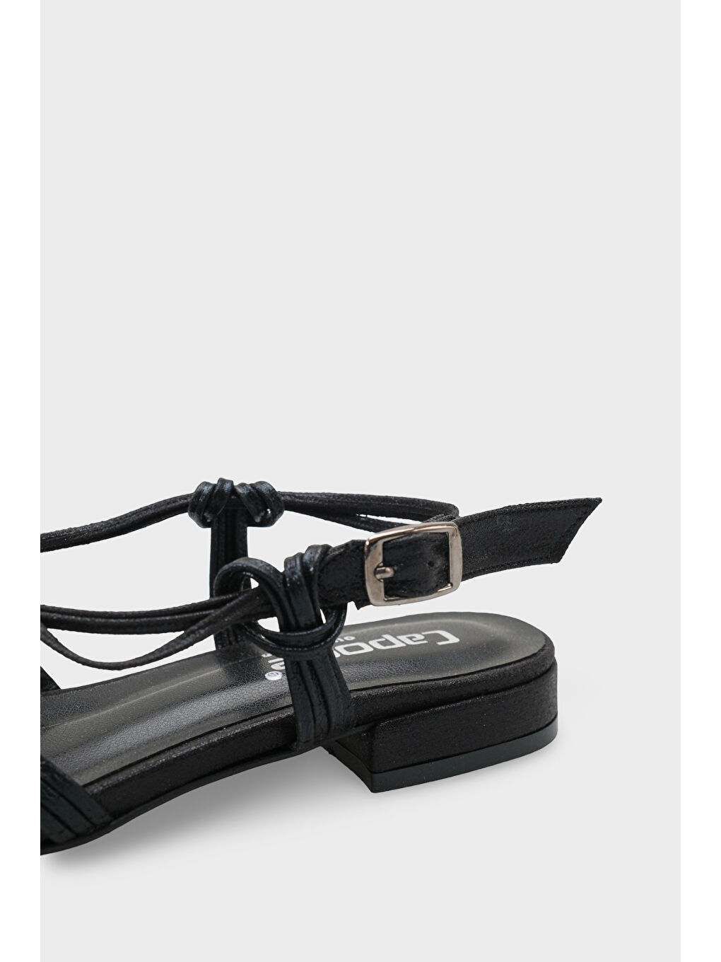 Siyah Gwynne Gladyatör Kısa Topuklu Kadın Babet-3