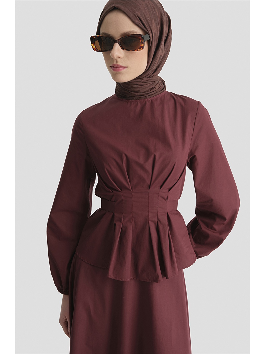 Bağlama Detaylı Takım Bordo-2