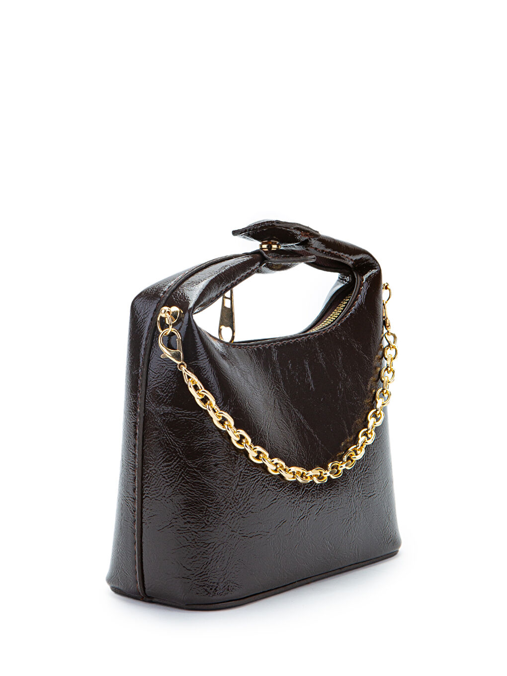 Zincir Askılı Rugan Suni Deri Kadın Çapraz Çanta Ivy Kahverengi-1