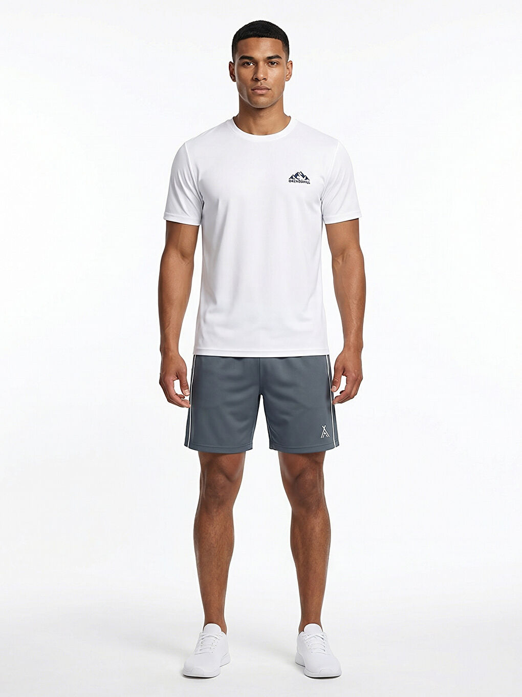 Antrasit ORENDAHILL Erkek Spor Şort Hızlı Kuruyan Esnek Regular Fit Trim Biyeli Activewear-1